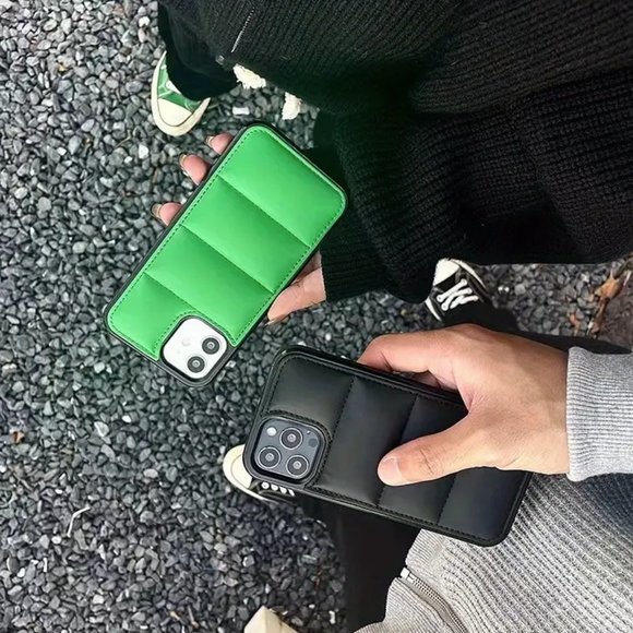 CASELY iPhone 14 PRO MAX Hard Shell Case Puffer Solid PINK WHITE BLACK GREEN NEW - Picture 9 of 12